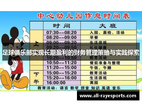 足球俱乐部实现长期盈利的财务管理策略与实践探索